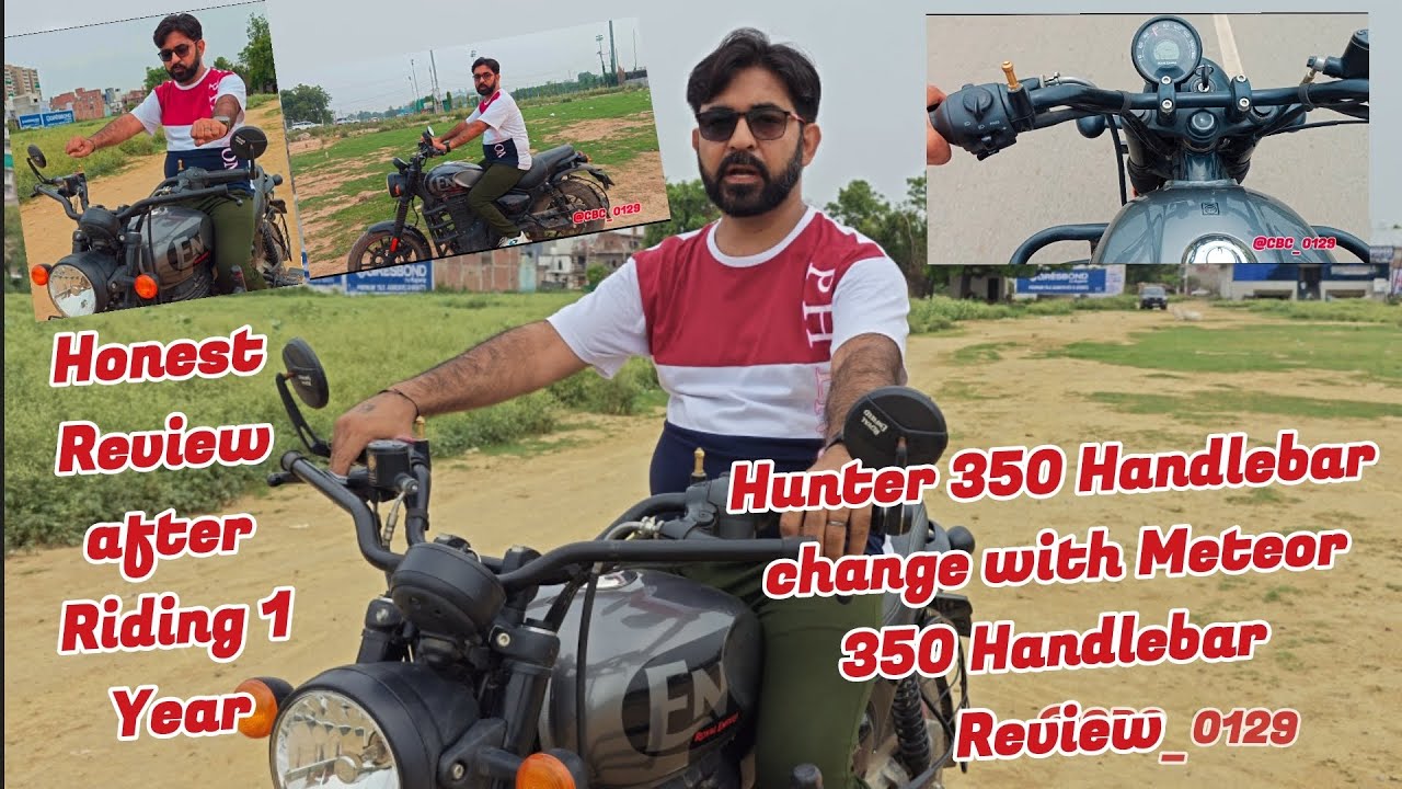 Hunter 350 handle change with Meteor 350 handle #hunter350 #modified #royalenfield #review #bike 
