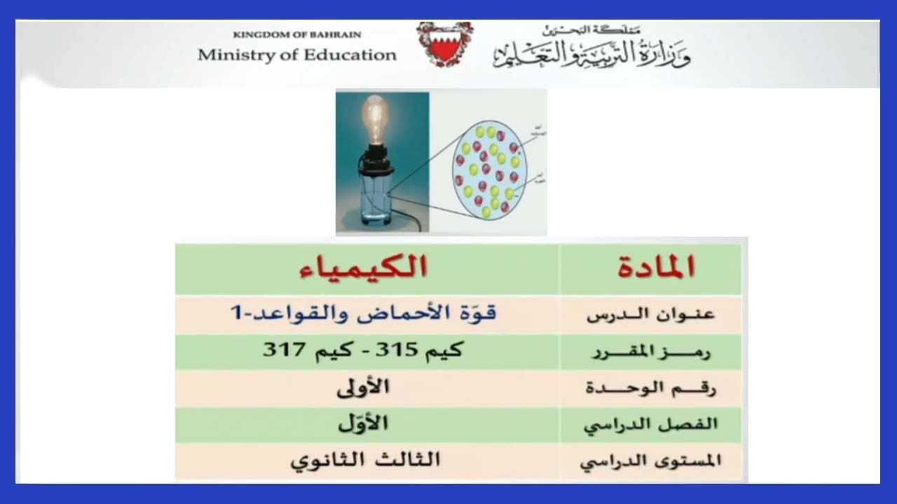 الكيمياء - كيم 315- كيم 317 - قوة الأحماض والقواعد 1