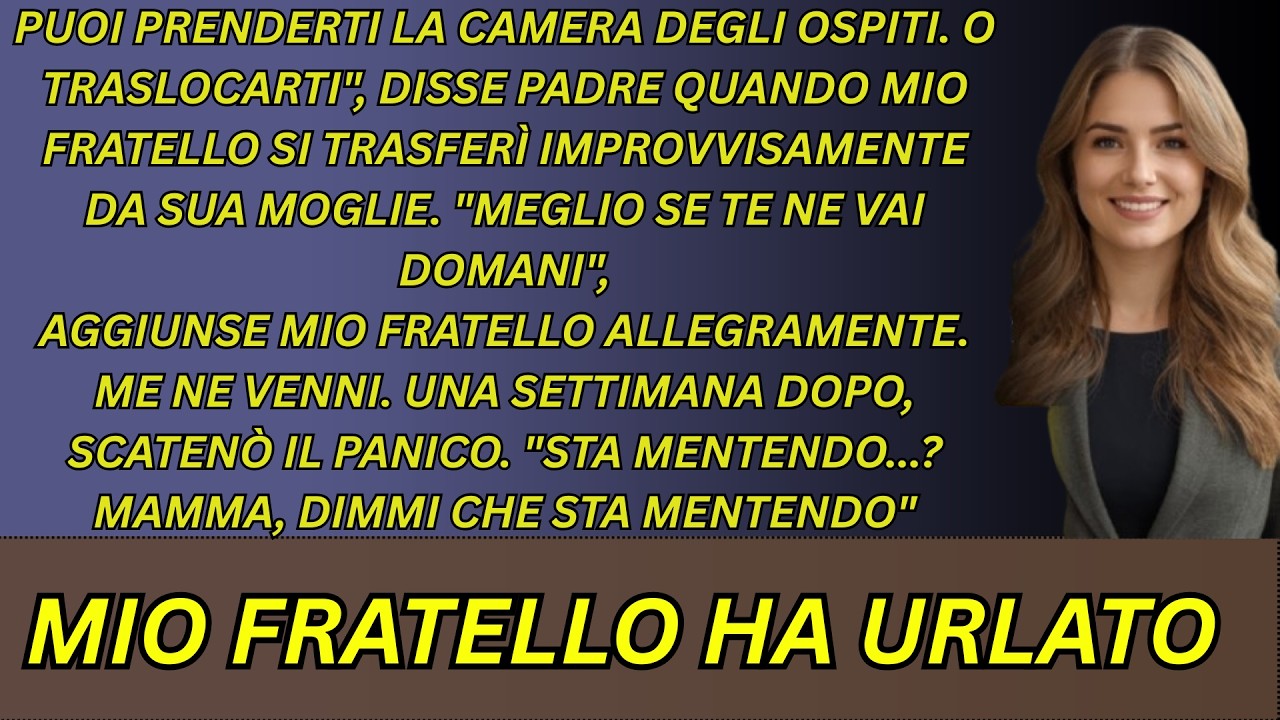 A cena, i miei genitori mi dissero: “Prendi la stanza degli ospiti o vattene.” Così ho scelto.