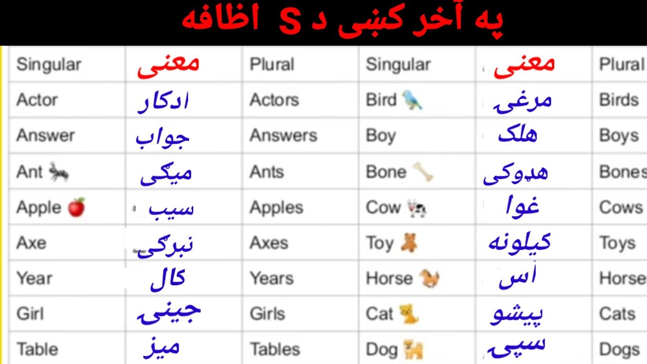 S? End of the word Learn in Pashto/With Sahib khan/ #english-to-pashto
