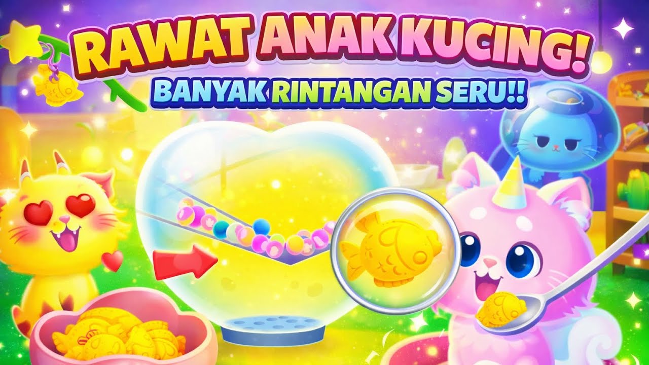 Permainan Anak Kucing Imut - Main, Makan dan Jadi Sahabat Game Kids Anak Lucu Bahasa Indonesia