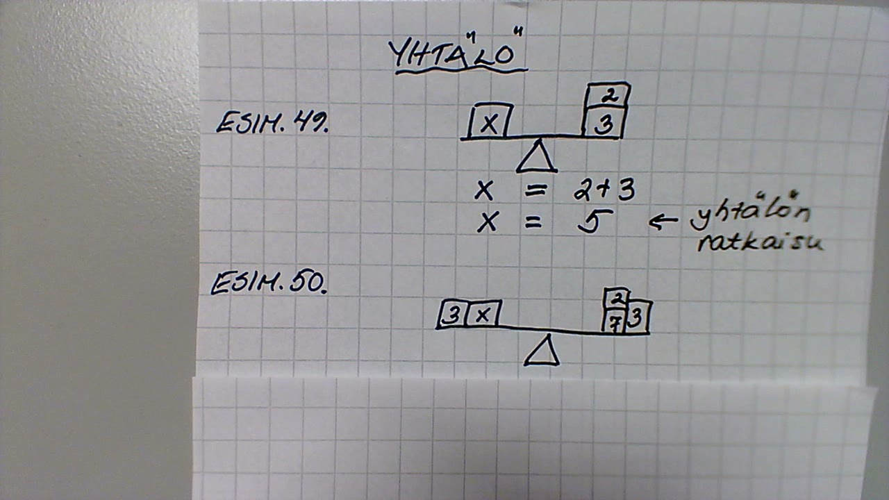 8lk yhtälö ja termin siirtäminen