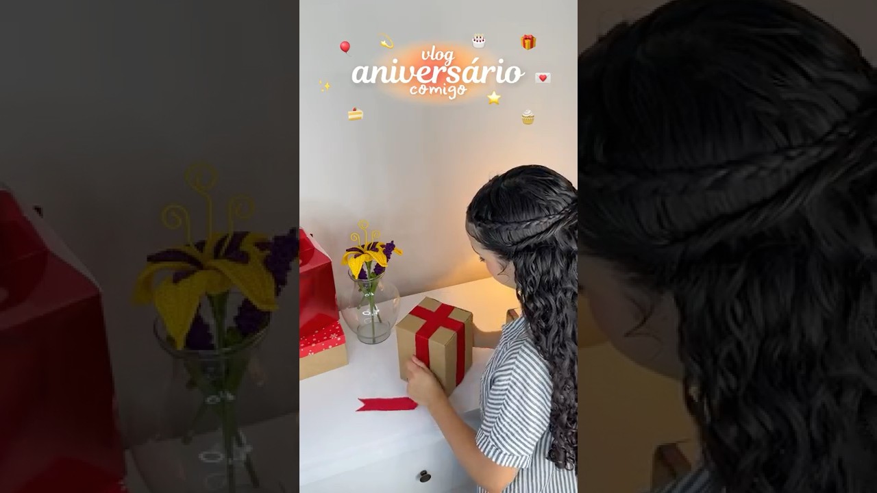 Vlog de anivers&aacute;rio 🎂💌⭐️ #vlogcomigo #aniversario #cabelocacheado