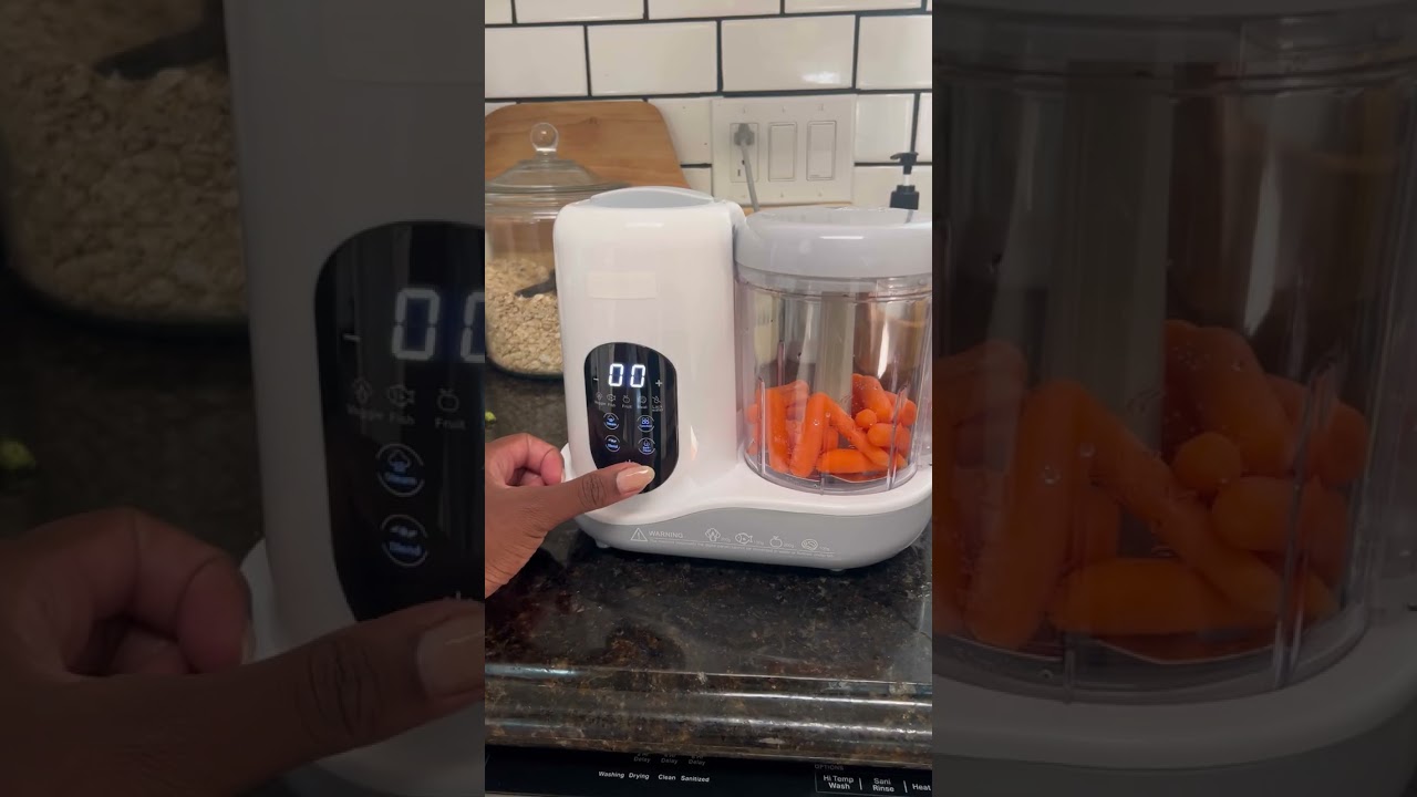 Make your own baby food at home with this simple steam and puree baby food blender
