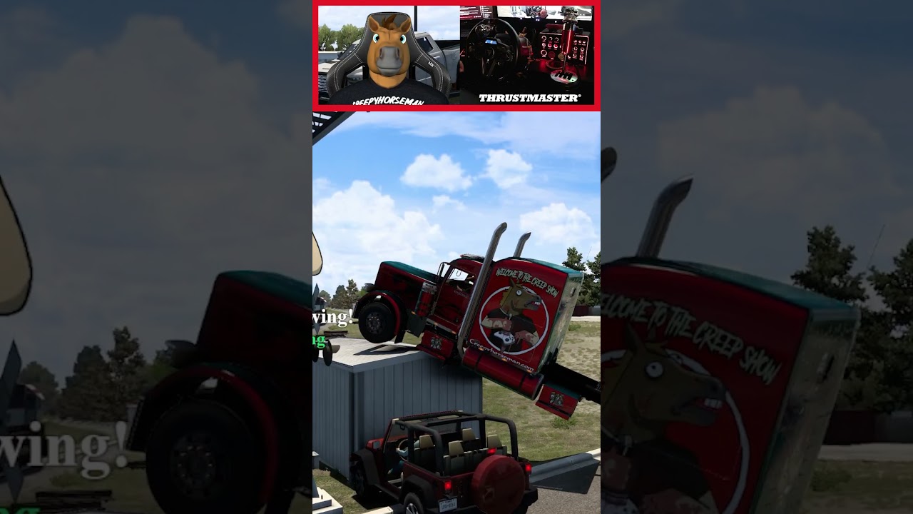 Red Jeep Crossing! #ats #americantrucksimulator #creepyhorseman #thrustmaster #jeep