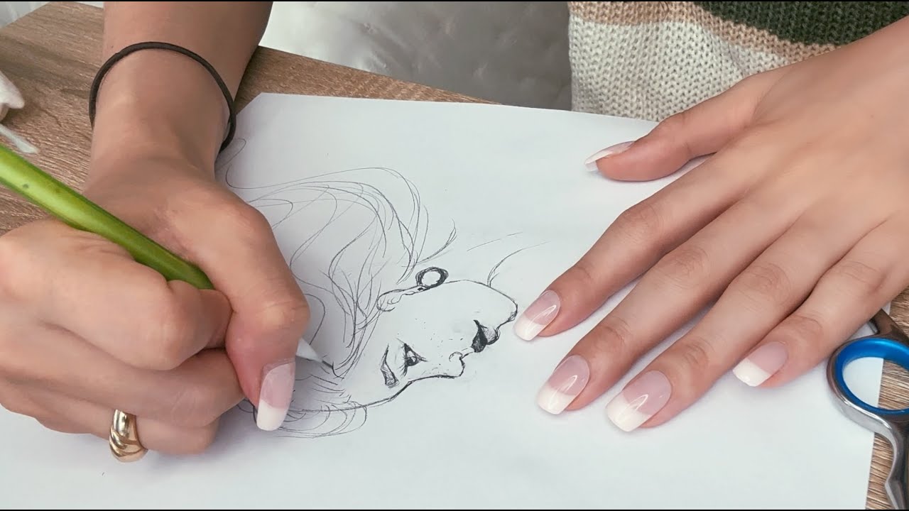 Lofi ASMR ~ Drawing & Gum Chewing (NO TALKING, pencil sounds)