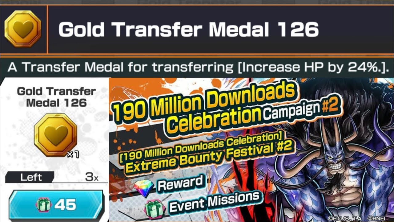 MEDAL HP 24 % | REBANNER EX KAIDO HYBRID | ONE PIECE BOUNTY RUSH | OPBR