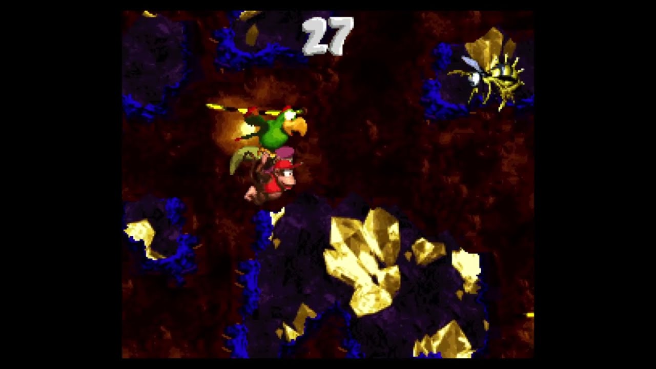 [SNES] Donkey Kong Country 2: Diddy's Kong Quest Walkthrough [11] - Squawk's Shaft 100%