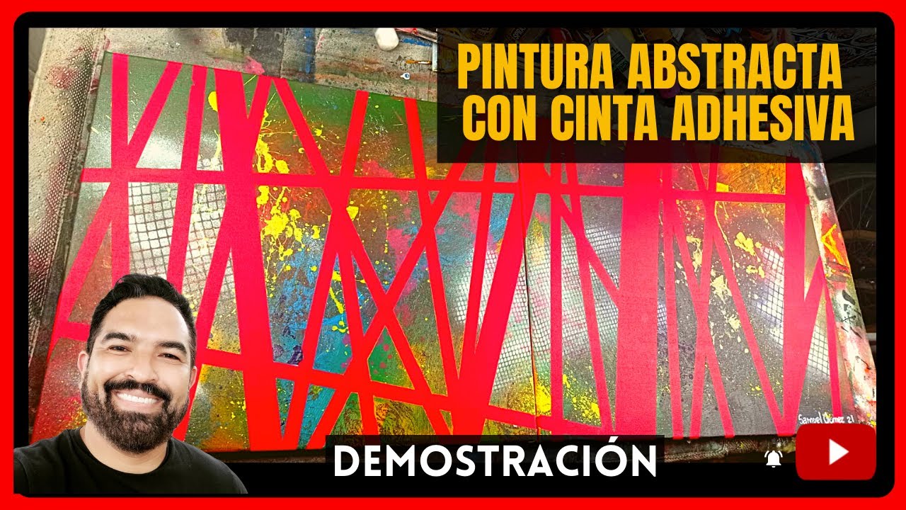 DEMO de PINTURA ABSTRACTA con cinta adhesiva y con ACRILICOS