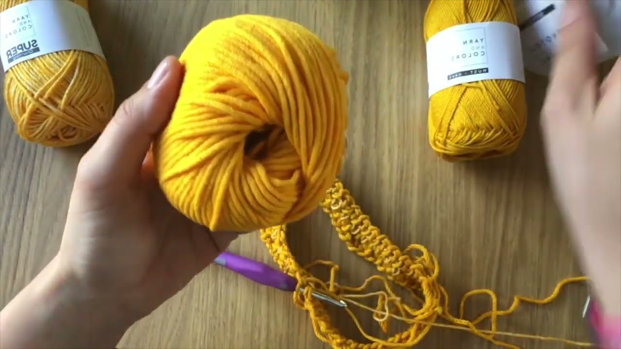 Linkshandig haken: Haak tutorial  Rand om een vaas haken met de Moss Stitch en soorten Yarn and colo