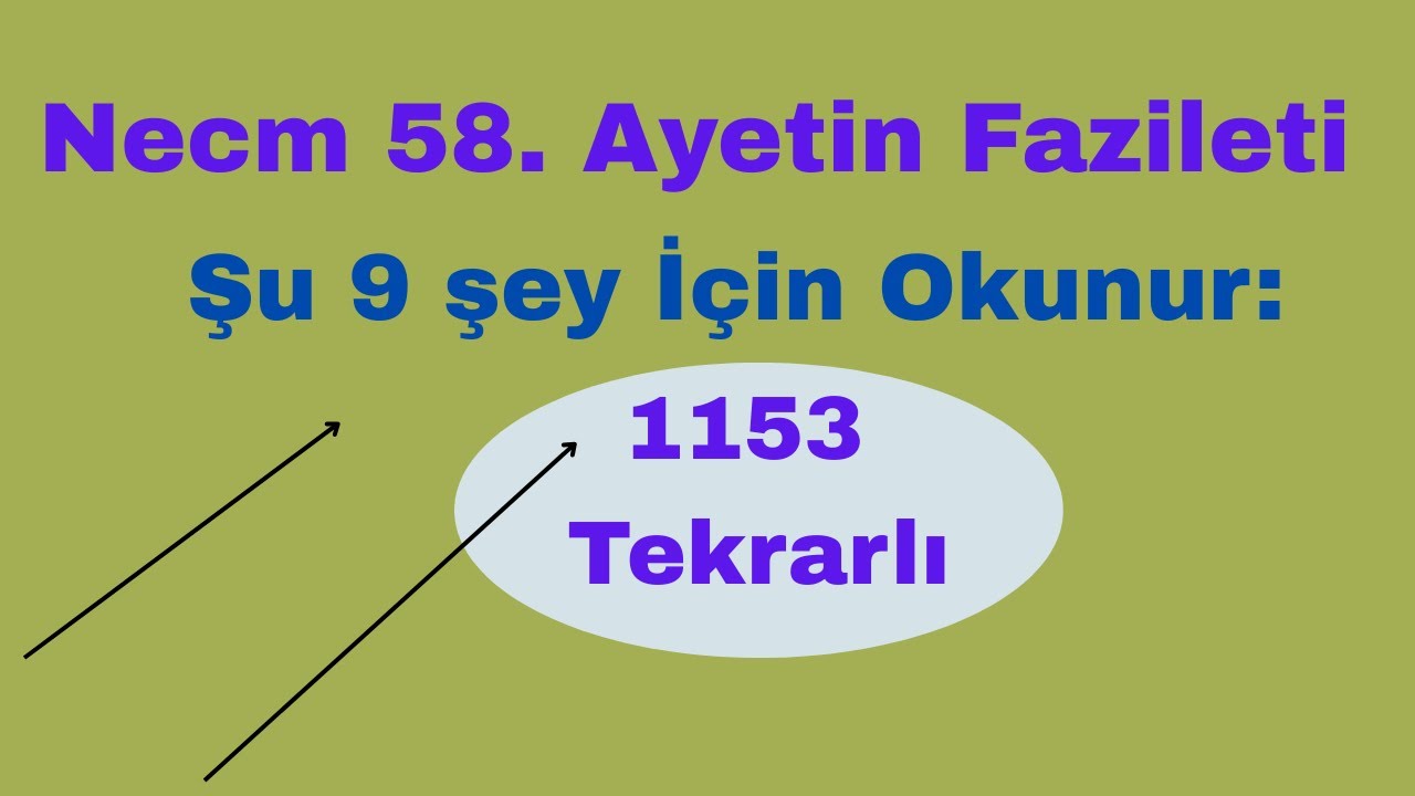 Necm Suresinin 58. Âyetinin 9 mucizesi  / Çok Önemli 9 İstek