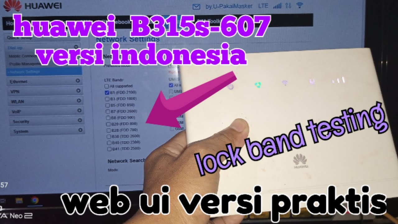 cara lock band Huawei B315s 607 praktis versi indonesia