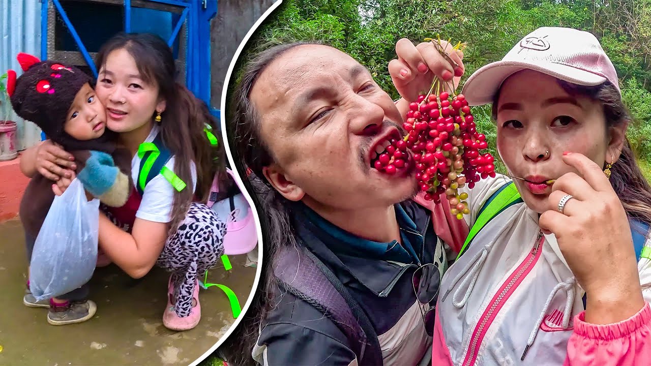 Eating wild fruit | We Returned to Khotang Sumde | "Saya Hang" Happyबाटोमा जंगलको फल खादै घर फर्कियौ