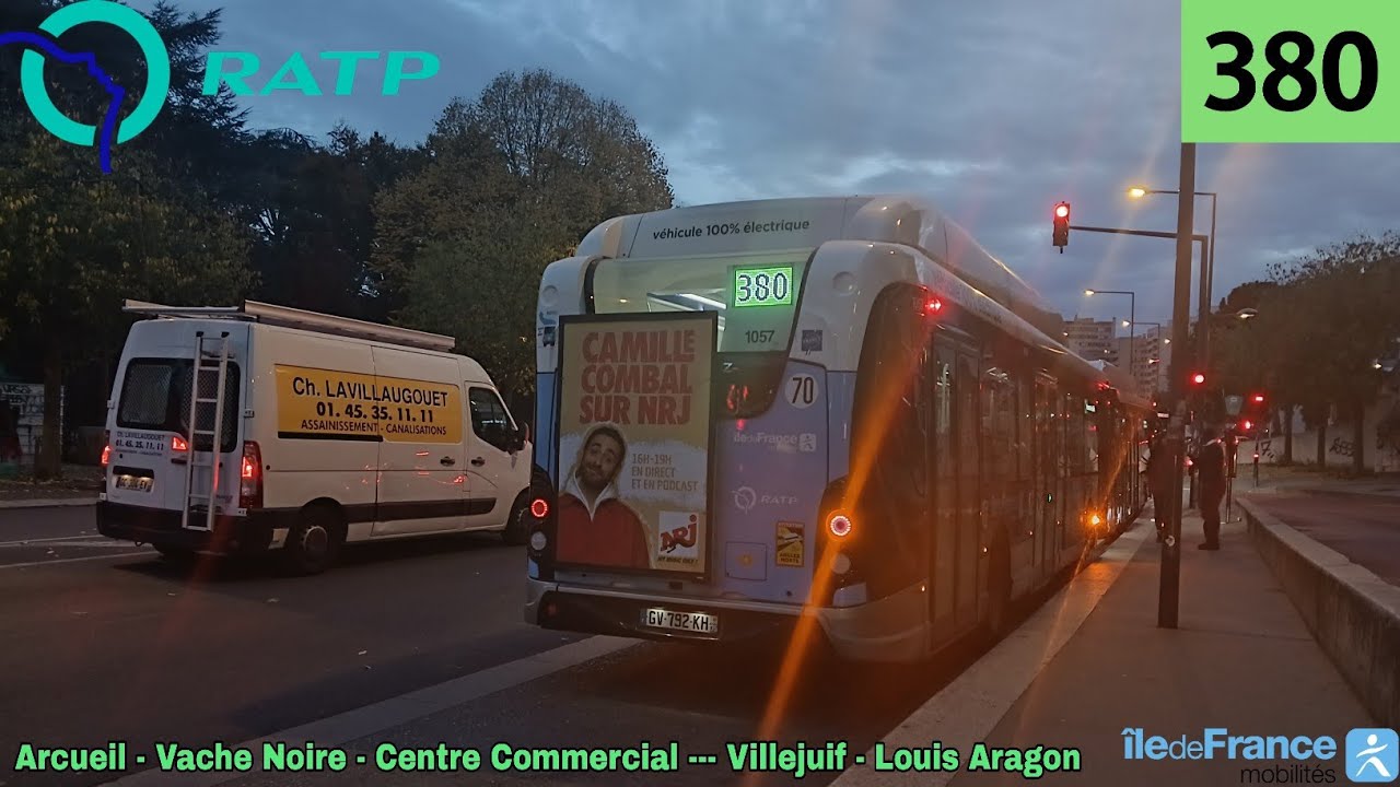 Bus 380 RATP - GX337 SE (3p) N°1057 Vache Noire - Centre Commercial --- Villejuif - Louis Aragon 