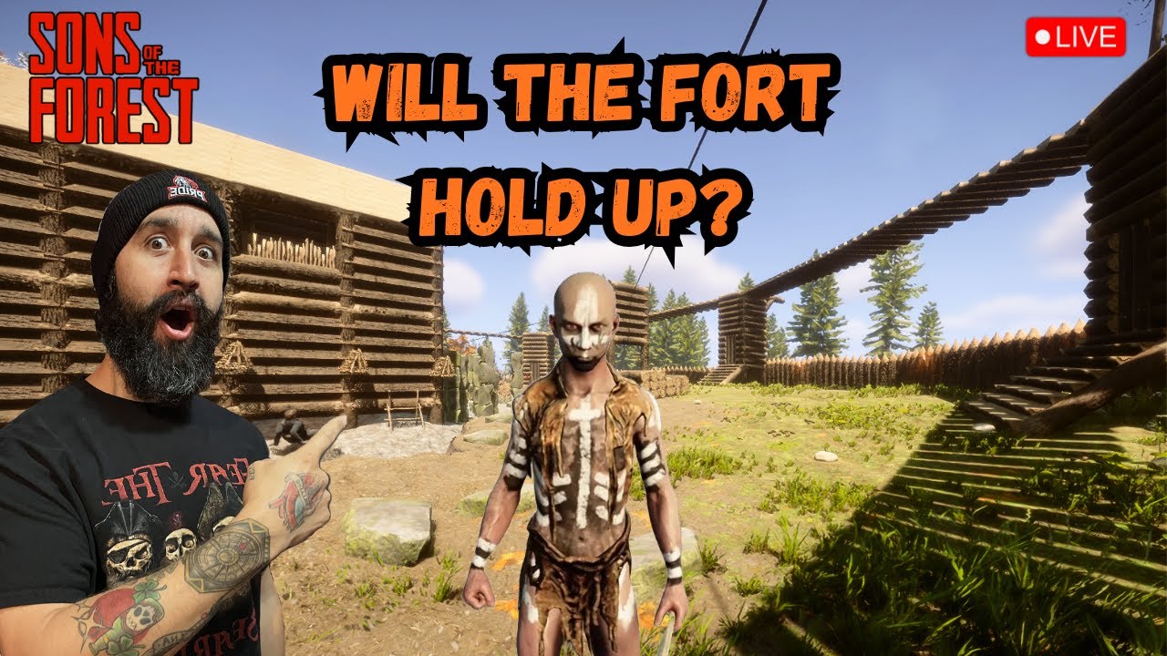 🔴Building the Garage + Hunting the Katana &ndash; Sons of the Forest Live Part 8