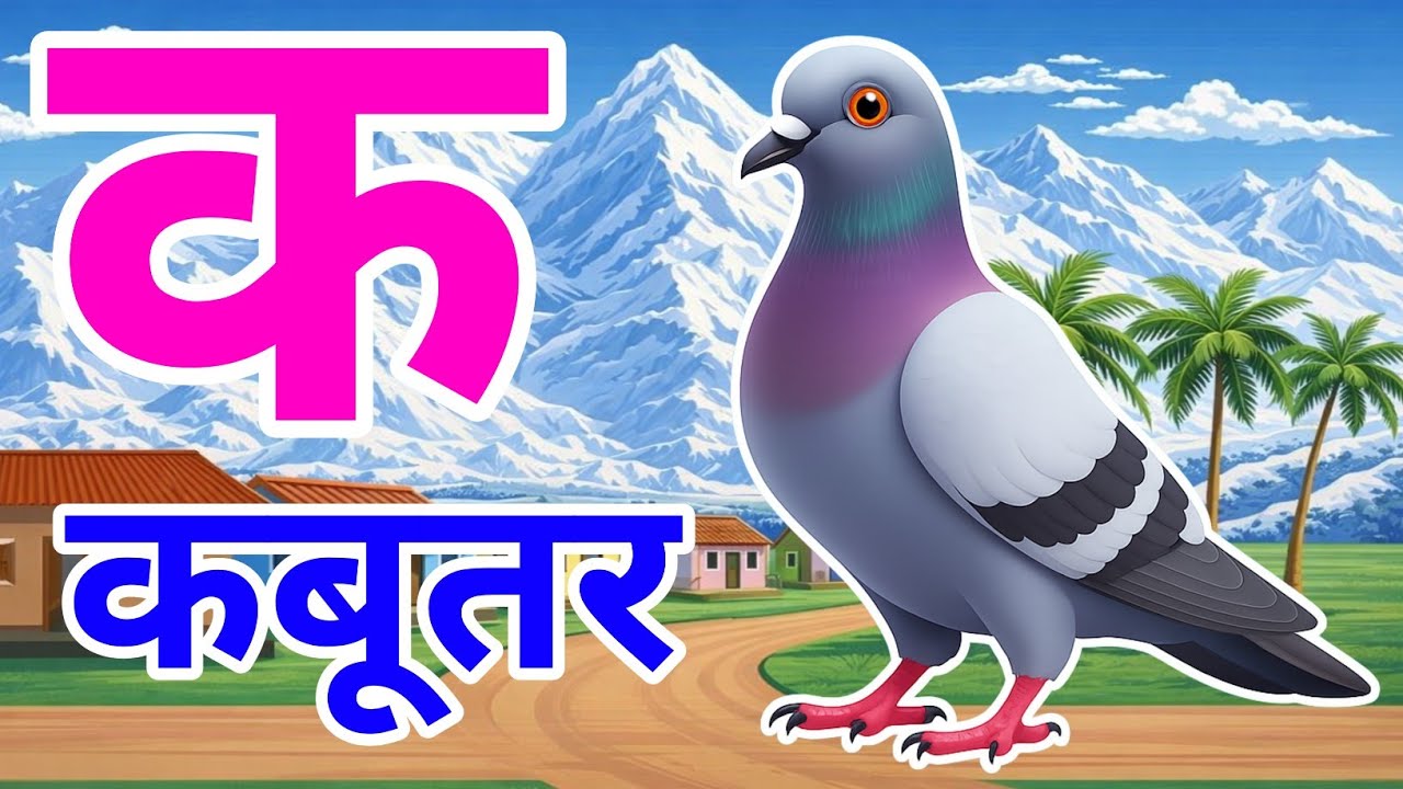क से कबूतर, अ से अनार a se anaar k se kabutar I Hindi varnmala I ABCD क से कबूतर अ से अनार, for kids
