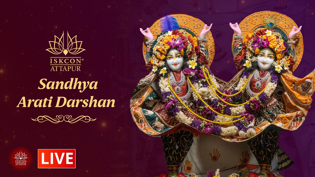 Sandhya Arati Darshan (4:30 pm - 9:00 pm) at ISKCON Attapur on 19th March 2026