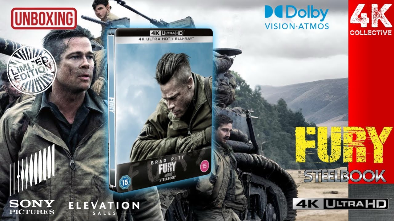 Fury 4K UltraHD Blu-Ray Limited Edition Steelbook Unboxing from Sony Pictures