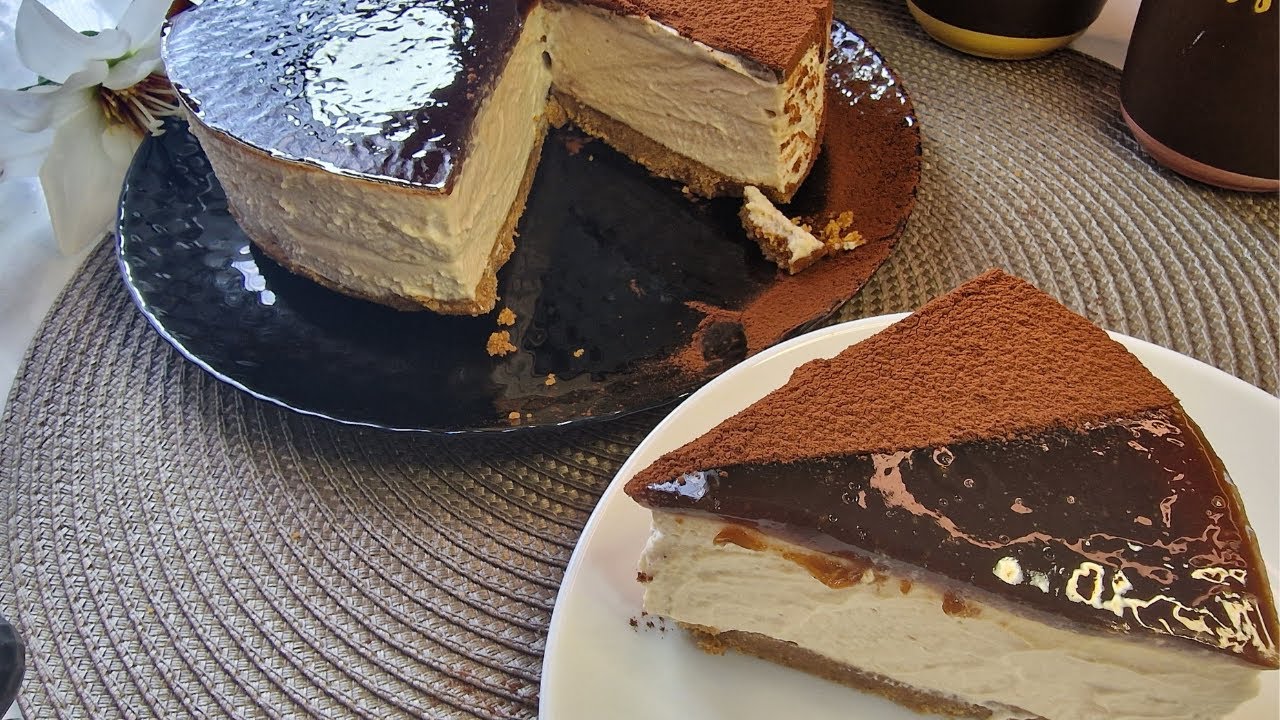 COFFEE CHEESECAKE With Coffee Icing NO Gelatine NO Bake