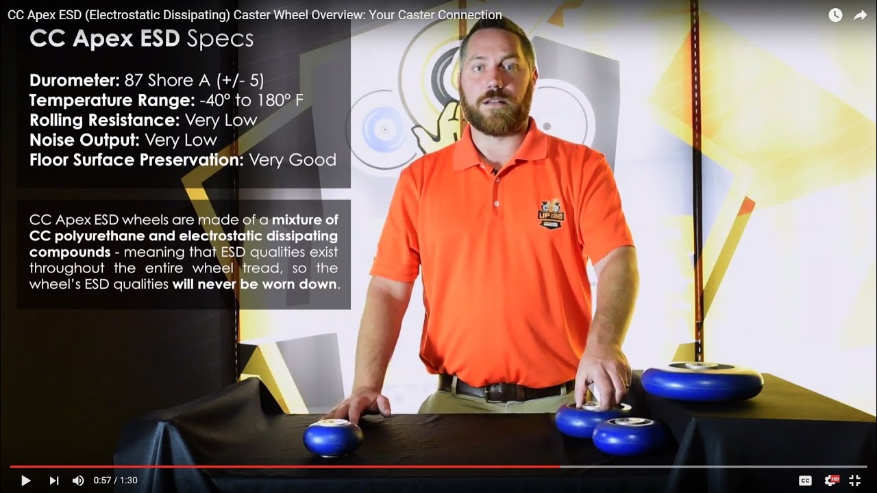 CC Apex ESD (Electrostatic Dissipative) Casters: Protect Electronics from Static Buildup