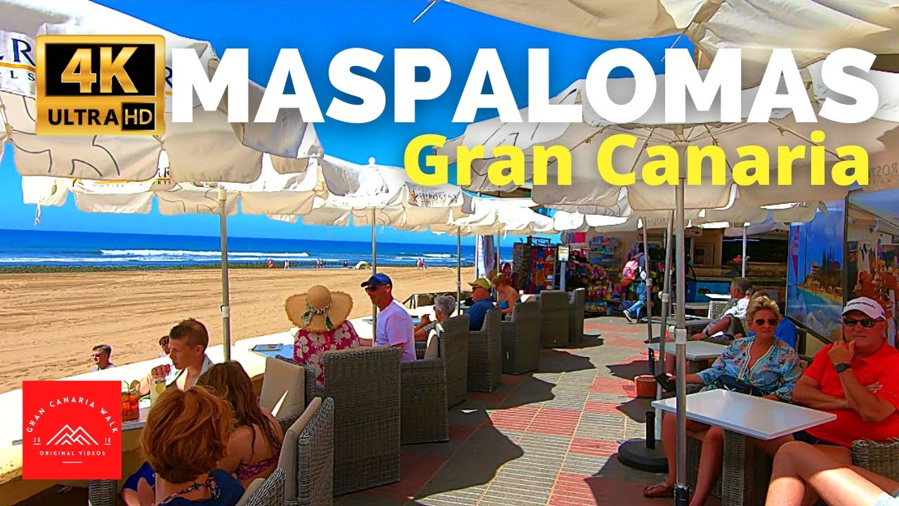 ⁴ᴷ³⁰ Gran Canaria Maspalomas Walk May 18, 2022 🔴 Seaside Palm Beach to Lopesan Costa Meloneras