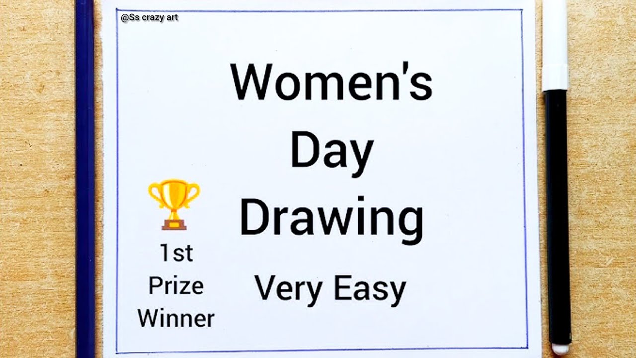 International Women's Day Drawing Easy | 8 March Women's Day Poster Drawing | Women's Day Drawing