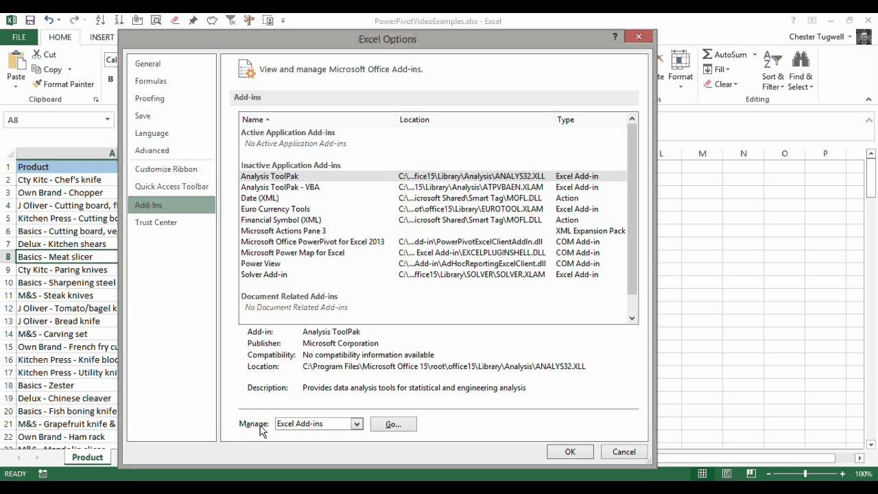 How to Enable the PowerPivot Add-in in Excel 2013