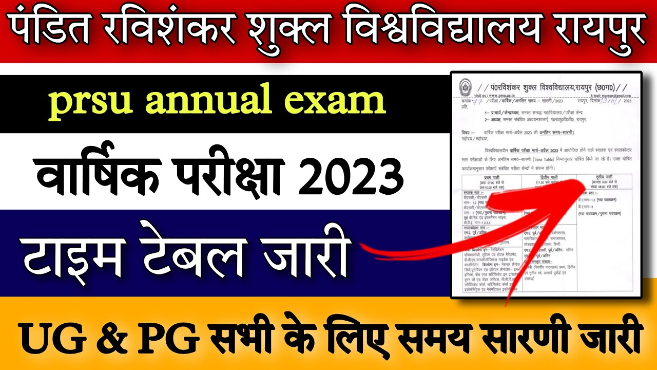 prsu time table 2023 | prsu news today | prsu annual exam time table | prsu exam news | prsu news