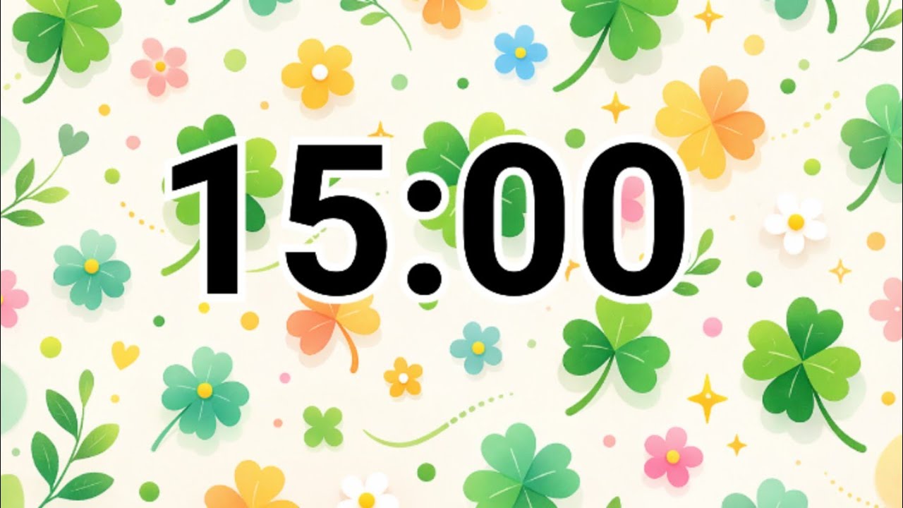 15-Minute Lucky Clover Timer | Bright Spring Classroom Countdown