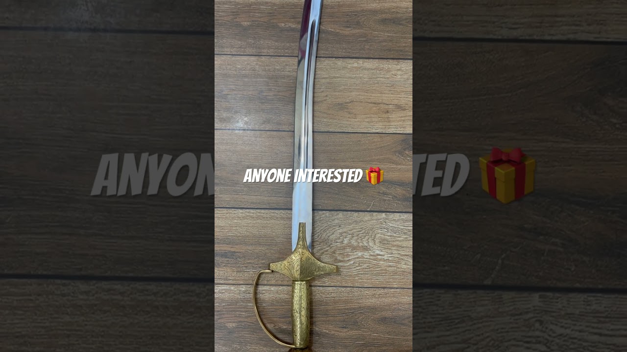 $350 Custom Handmade Stainless Steel Persian Sword With Golden Hand engraved Handle #handmadesword