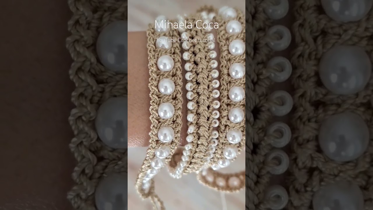 Trendy Crochet bracelet & pearls🌸 Braccialetti all'uncinetto, perle e perline🌸Crochet tutorial.