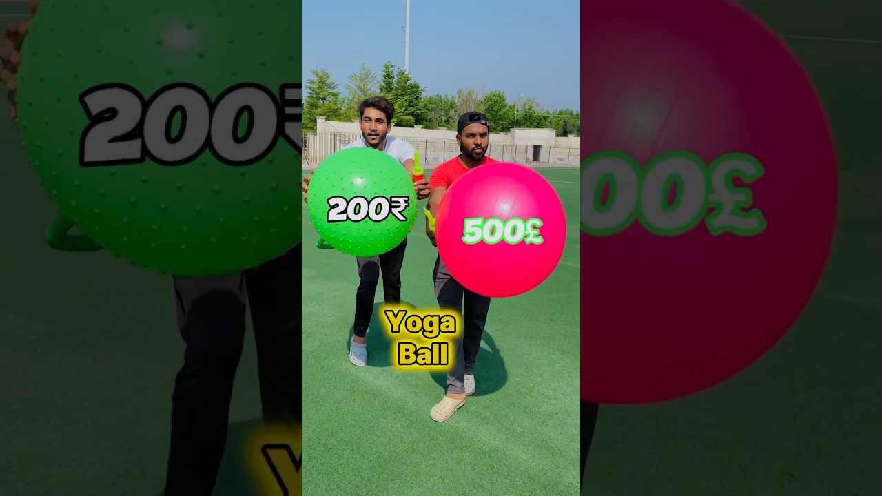 Which yoga ball Pop First??  200₹ Vs 500₹?🤷&zwj;♂️#shorts
