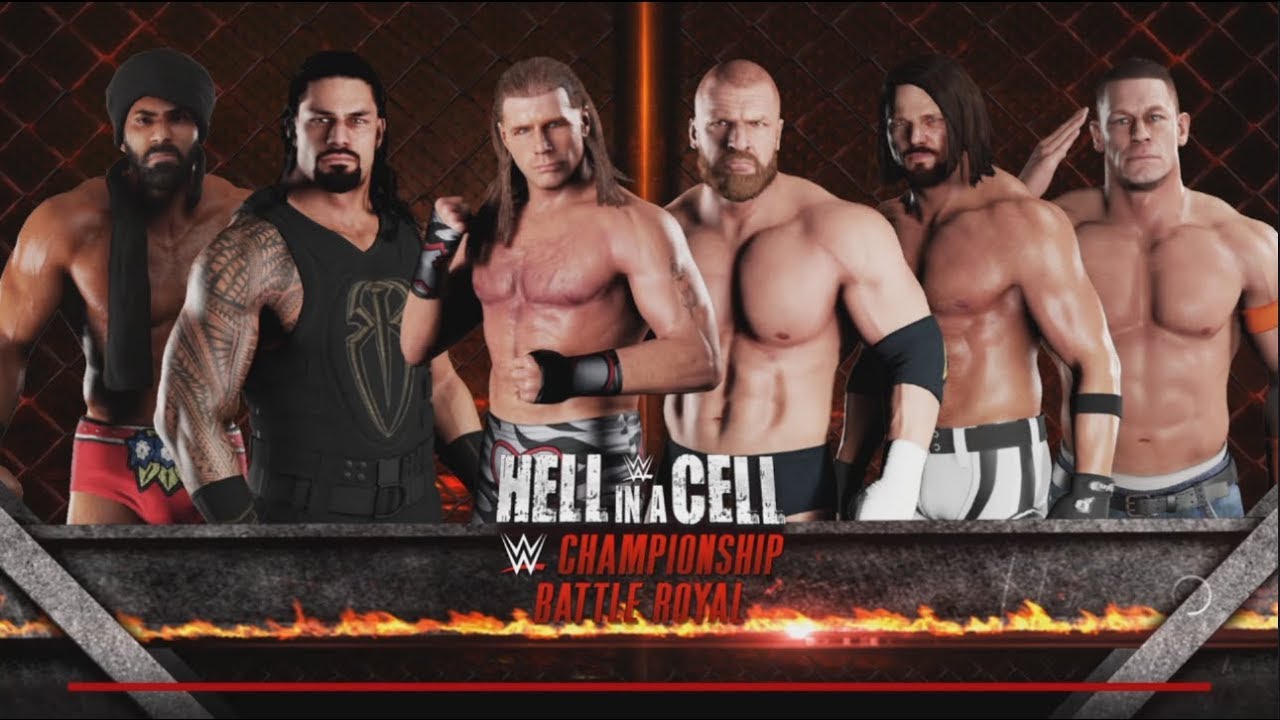 WWE 2K18 - 6 Man Battle Royal- For WWE Championship-WWE-2K18- Gameplay (PS4)