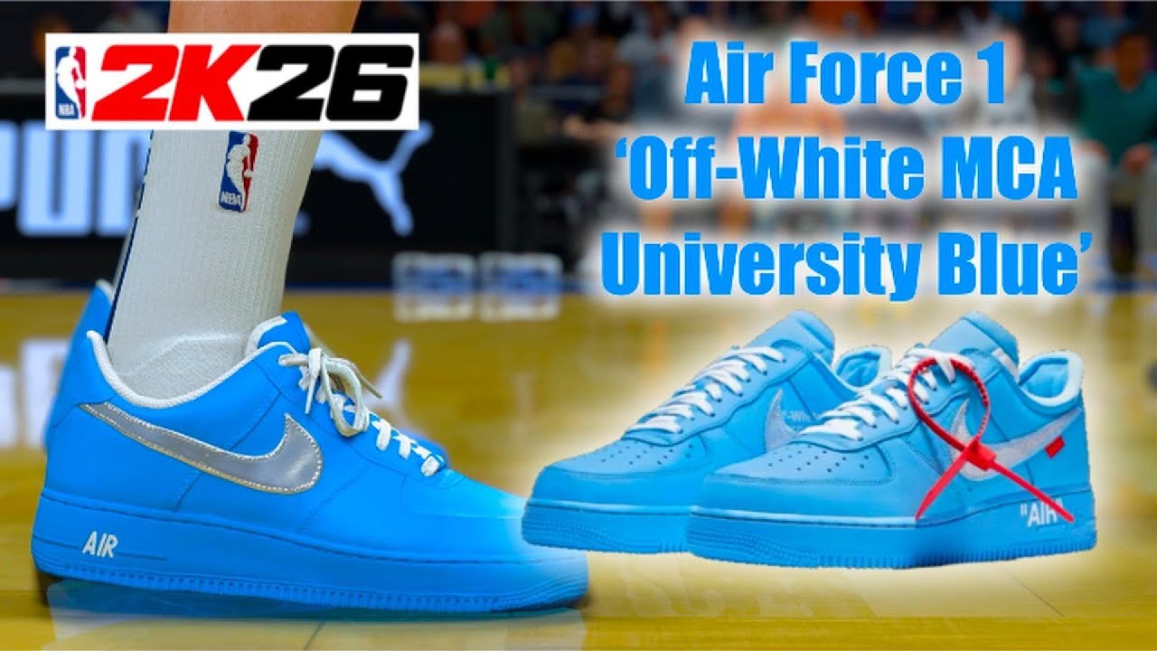 NBA 2K26 Shoe Creator - Air Force 1 Low Off-White MCA University Blue