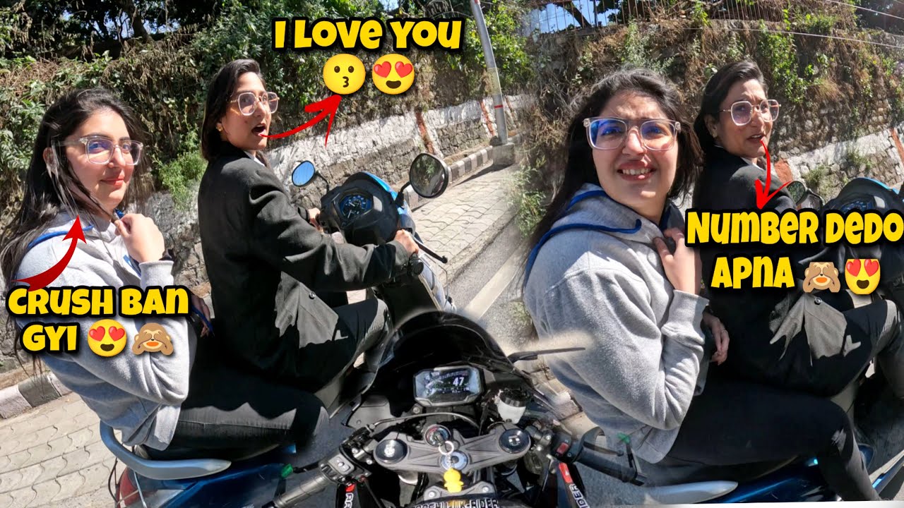 Cute College girls  Impressed on  My kawasaki ZX6R 😍 || She Asking My Number || Crush Mil Gayi 🙈😍