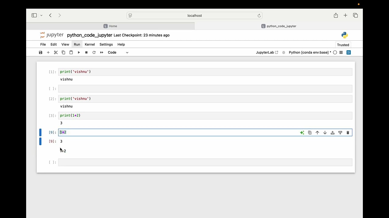 Jupyter Notebook basics concepts English