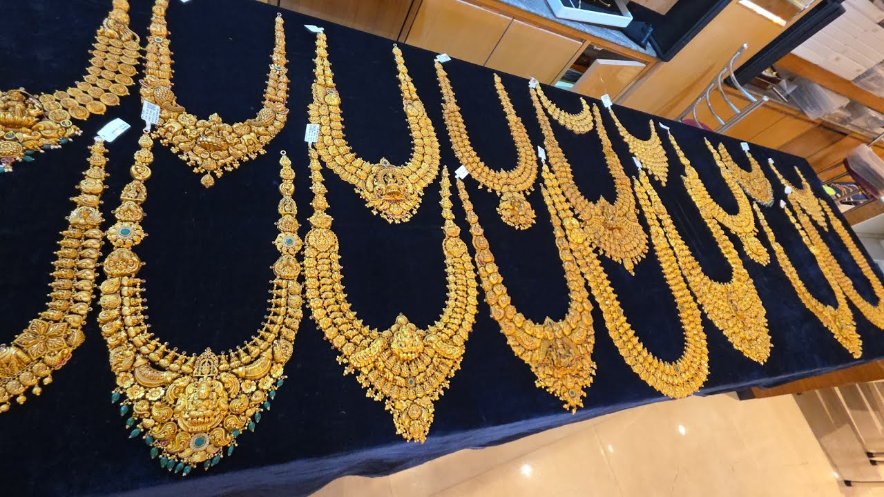 Gold Antique Kasumalai Gold Haram ✨️ Statement Necklace Designs | 22g to 100 grams| Online Available