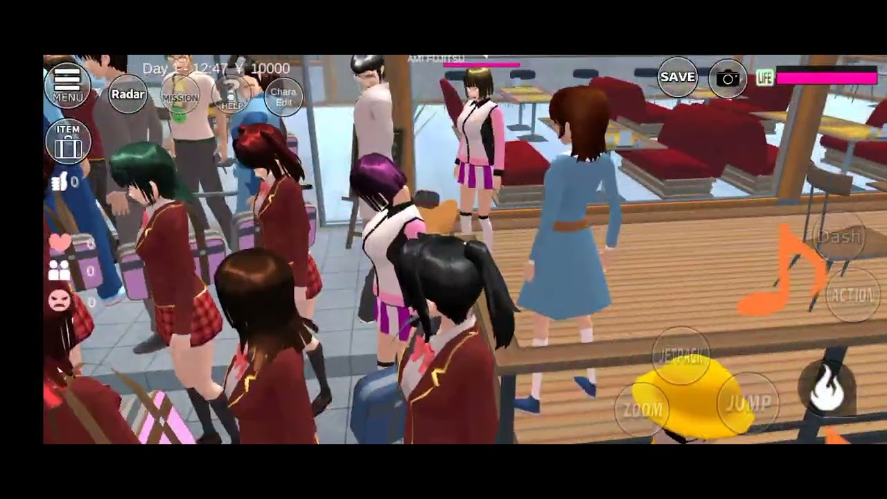 People vs giant talaga yuki in Sakura school simulator village 