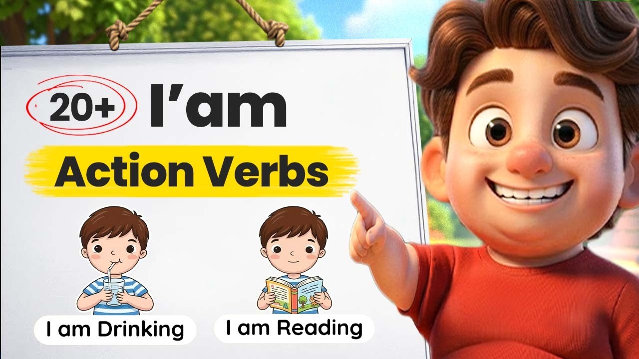 20 Action verbs in English | English for beginners & kids (part 1)