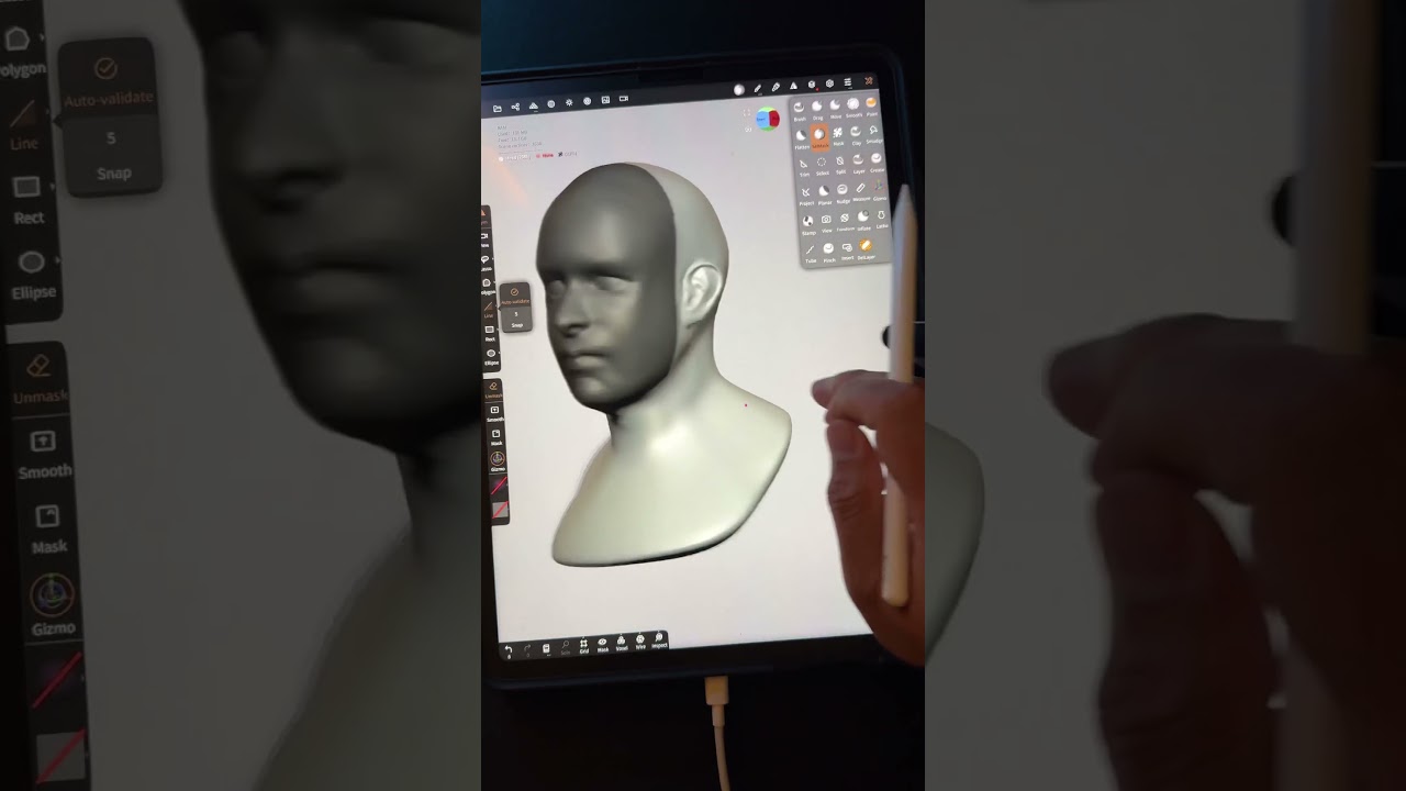 Часть первая: Учебное пособие по Nomad Sculpt: Как сделать полную маску для 3D-печати
