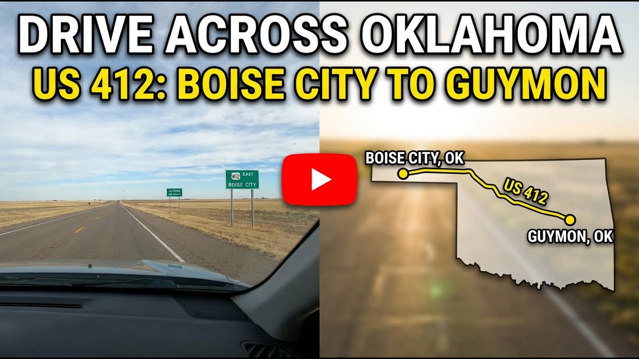Driving on US 412 in Oklahoma from Boise City to Guymon