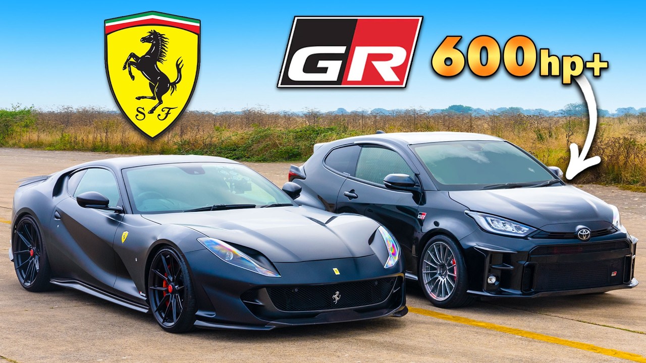 Ferrari 812 v Tuned GR Yaris: DRAG RACE