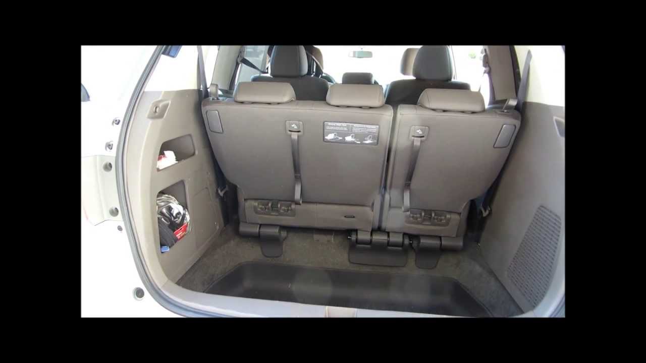 2013 Honda Odyssey minivan folding 3rd row seats how to walk-thru