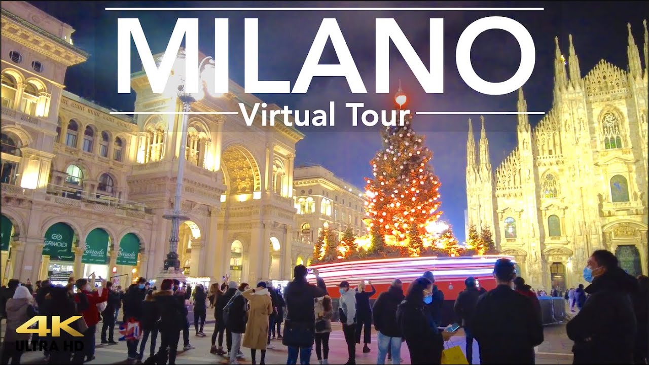 Walking in Milan Amazing Christmas Tour  from San Babila to Duomo Real Scenes (4K 25fps)