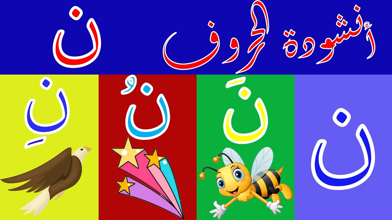 اغنية حرف النون نَ نُ نِ,أغنية الحروف العربية بالحركات بدون موسيقى, أنشودة الحروف العربية مع الحركات