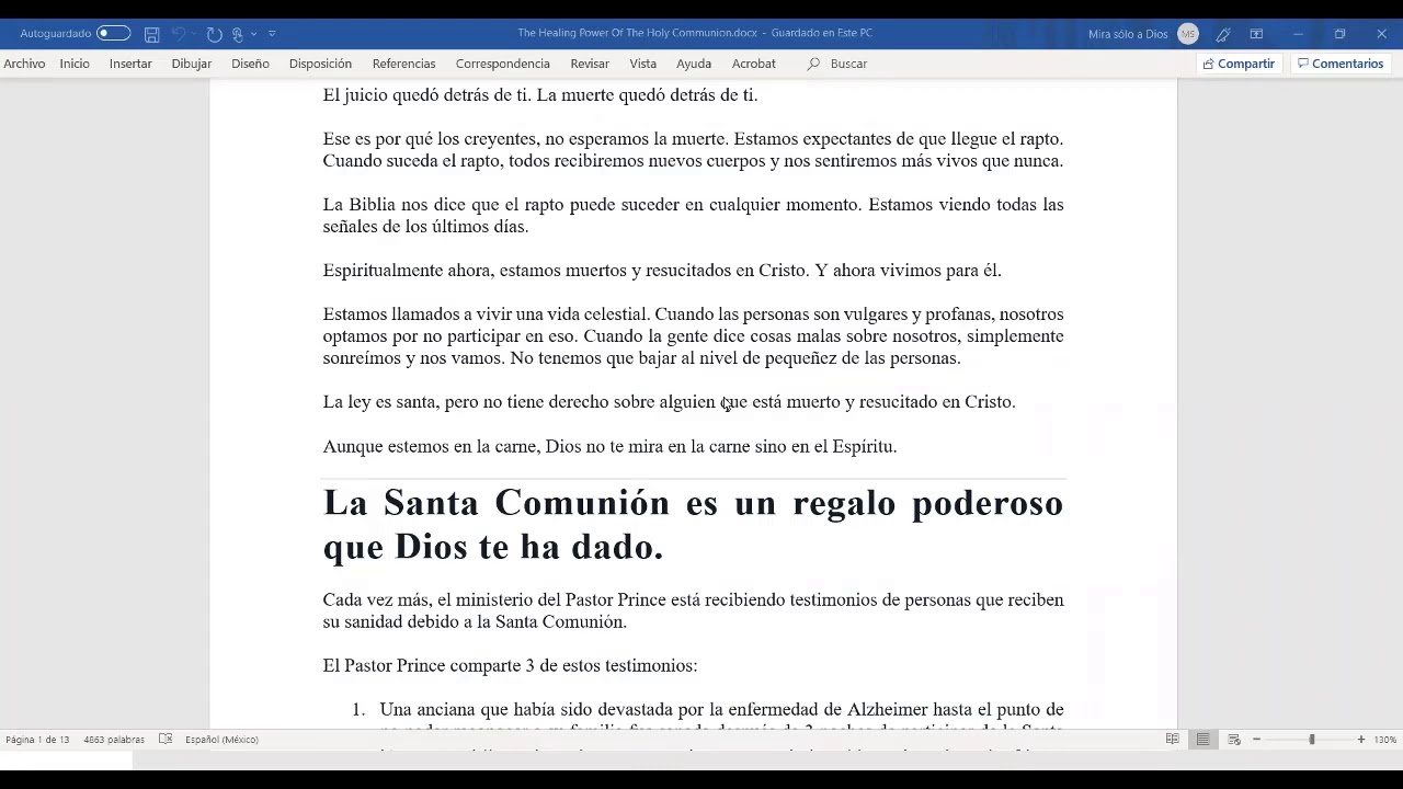 El Poder Sanador De La Santa Comunion. De Joseph Prince