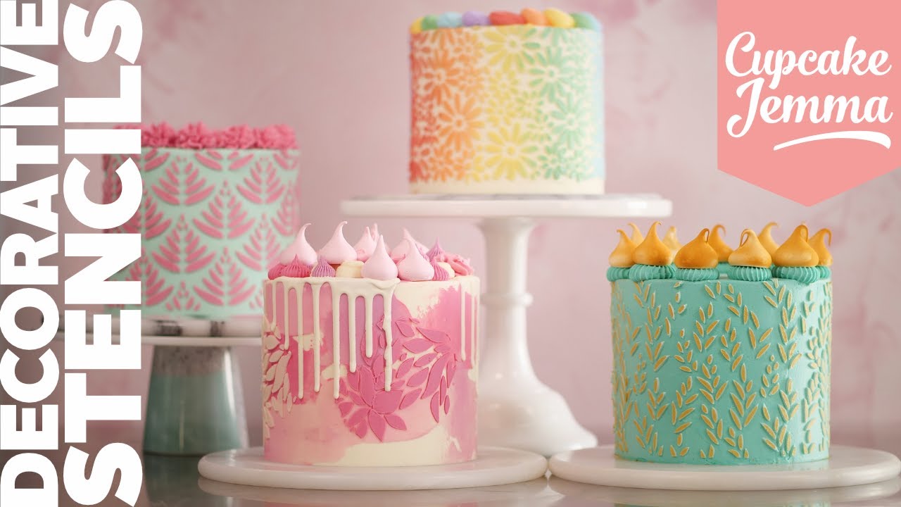 Cake Stencil Decorating Technique Masterclass | Awesome & Easy Cake Decoration | Cupcake Jemma