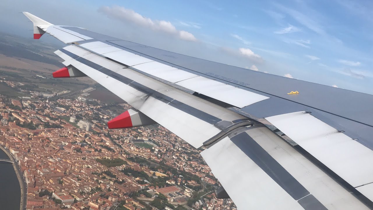 PISA CITY VIEWS | British Airways A320 Takeoff from Pisa International Airport