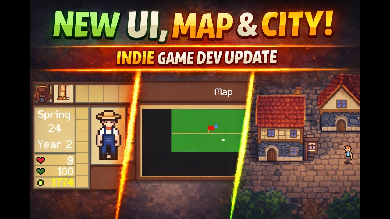 Devlog 4 - New UI, Map & City Progress | Indie Game Dev Update