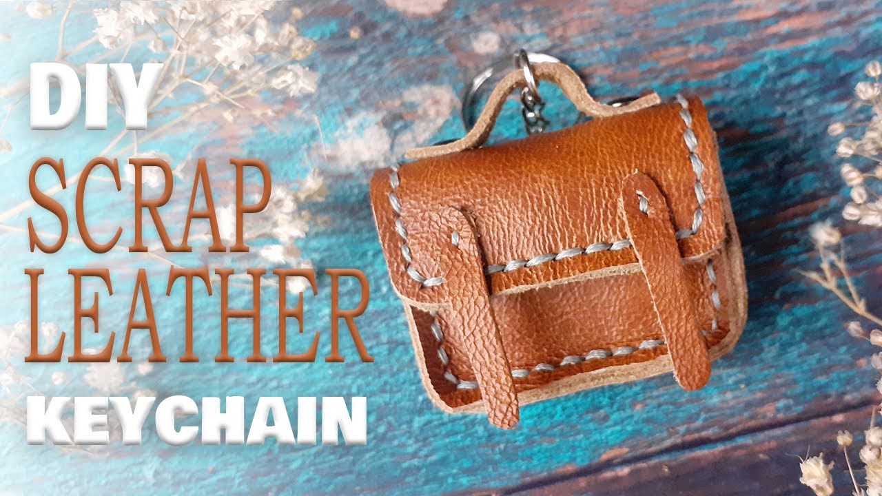 How to make a mini bag keychain from scrap leather